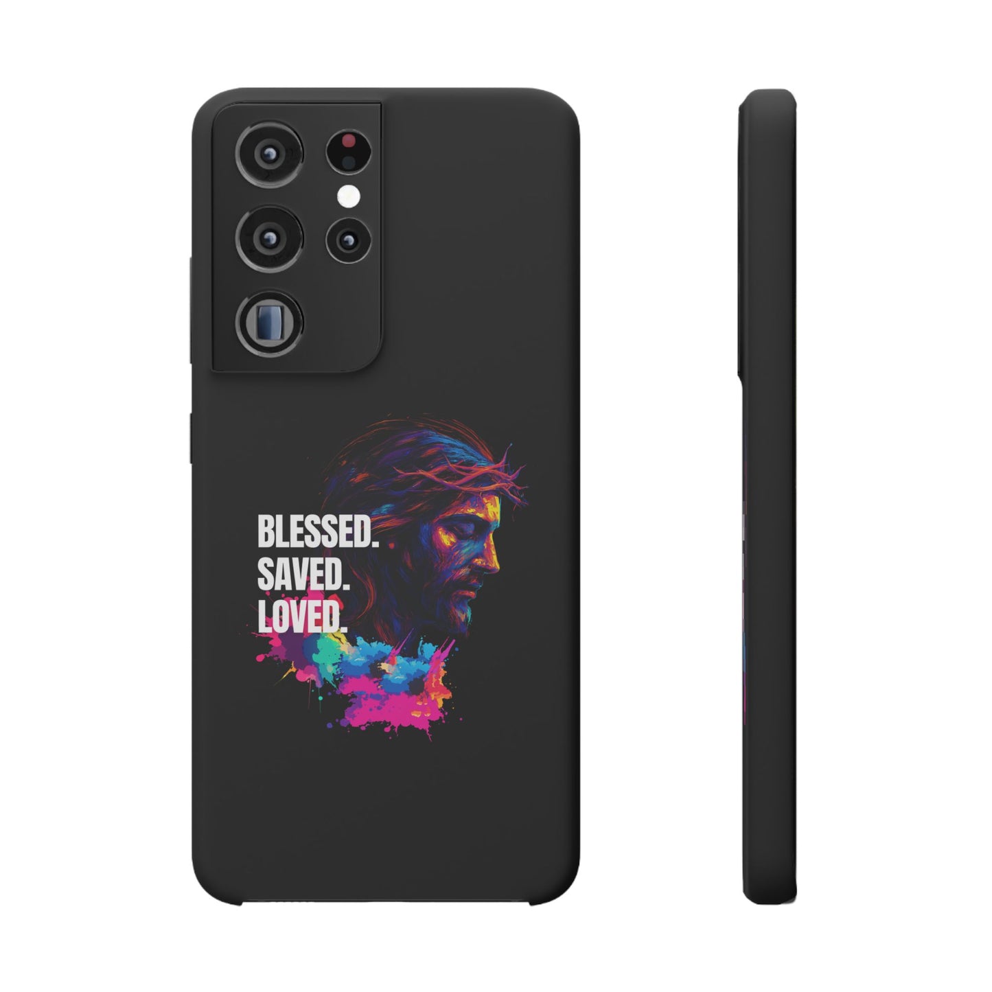 Blessed Saved Loved -  Snap Case Handyhülle - Jesus