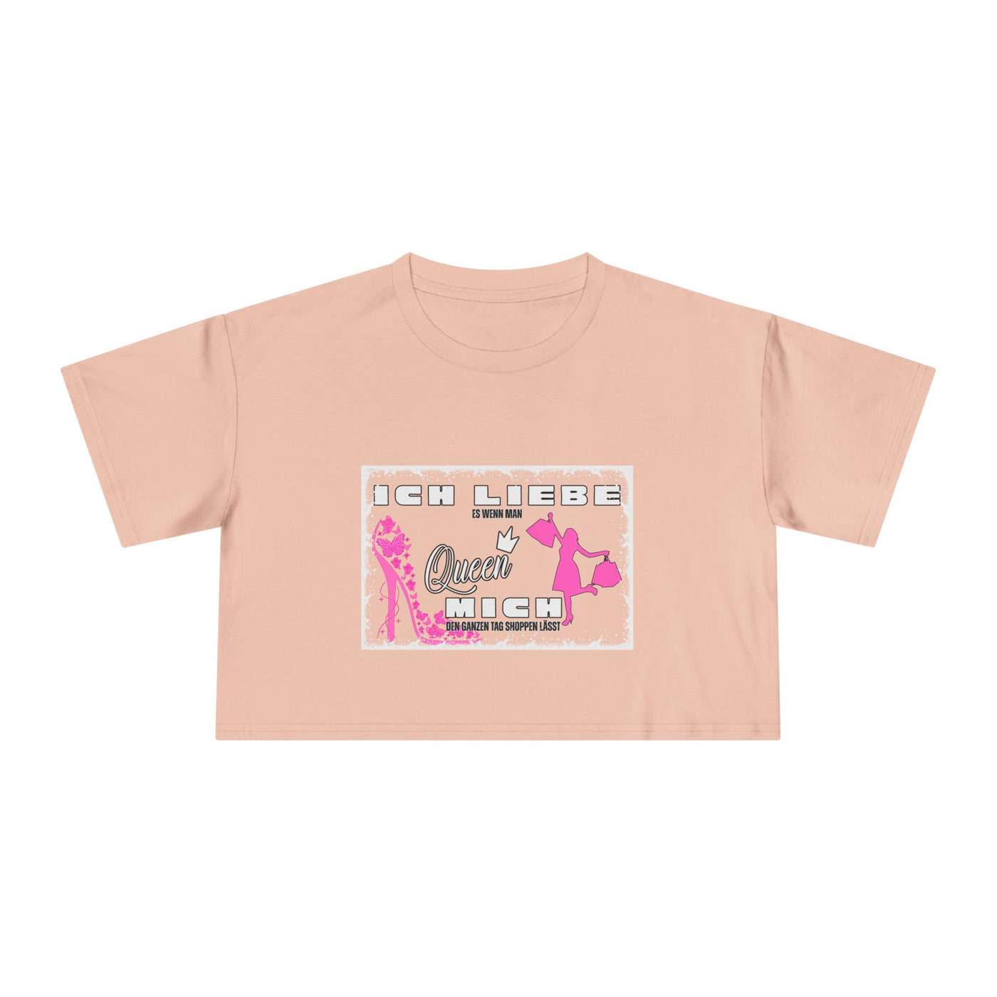 Ich liebe shoppe "Shopping Queen" Crop Tee  copped Shirt