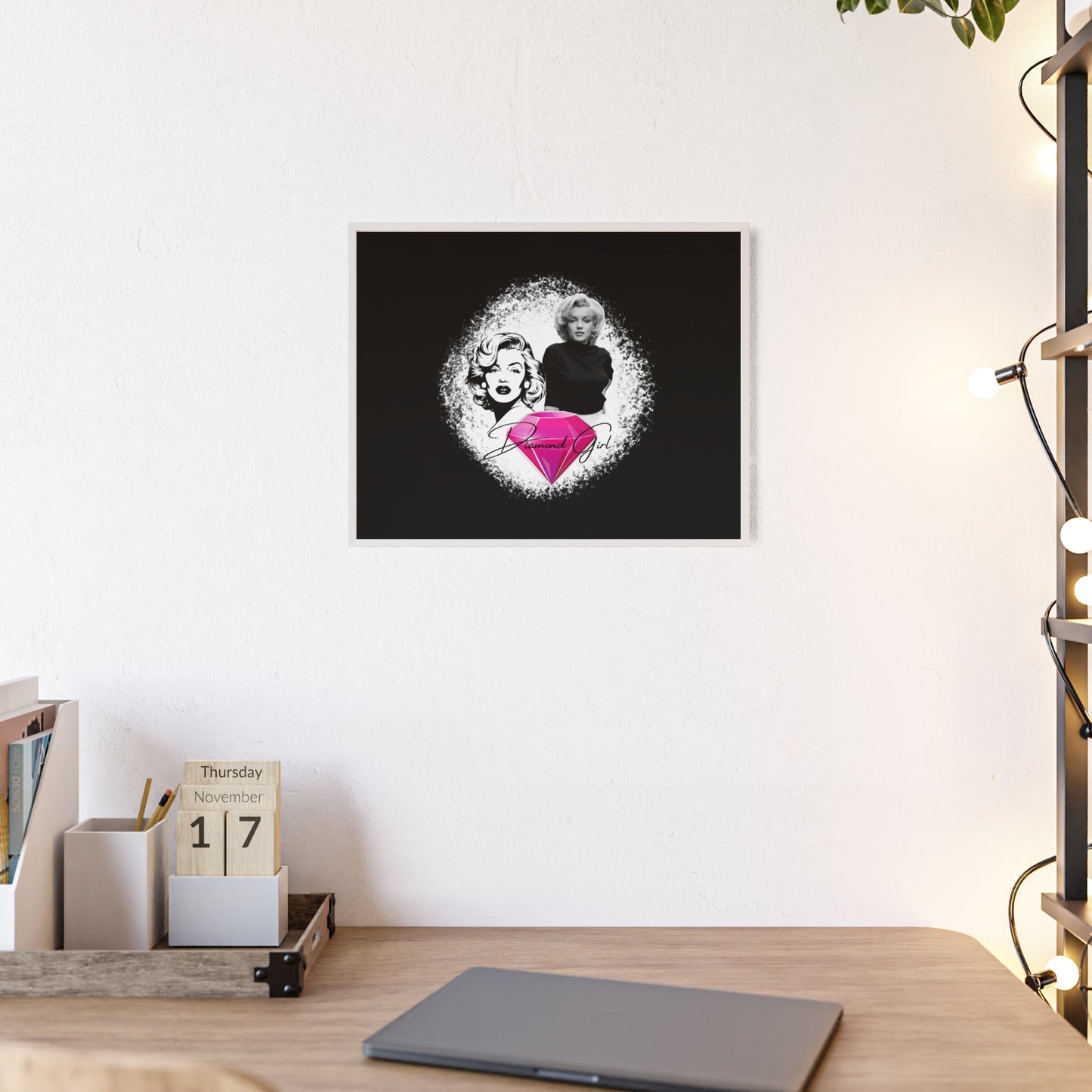 Vintage Marilyn Monroe Poster with Wooden Frame