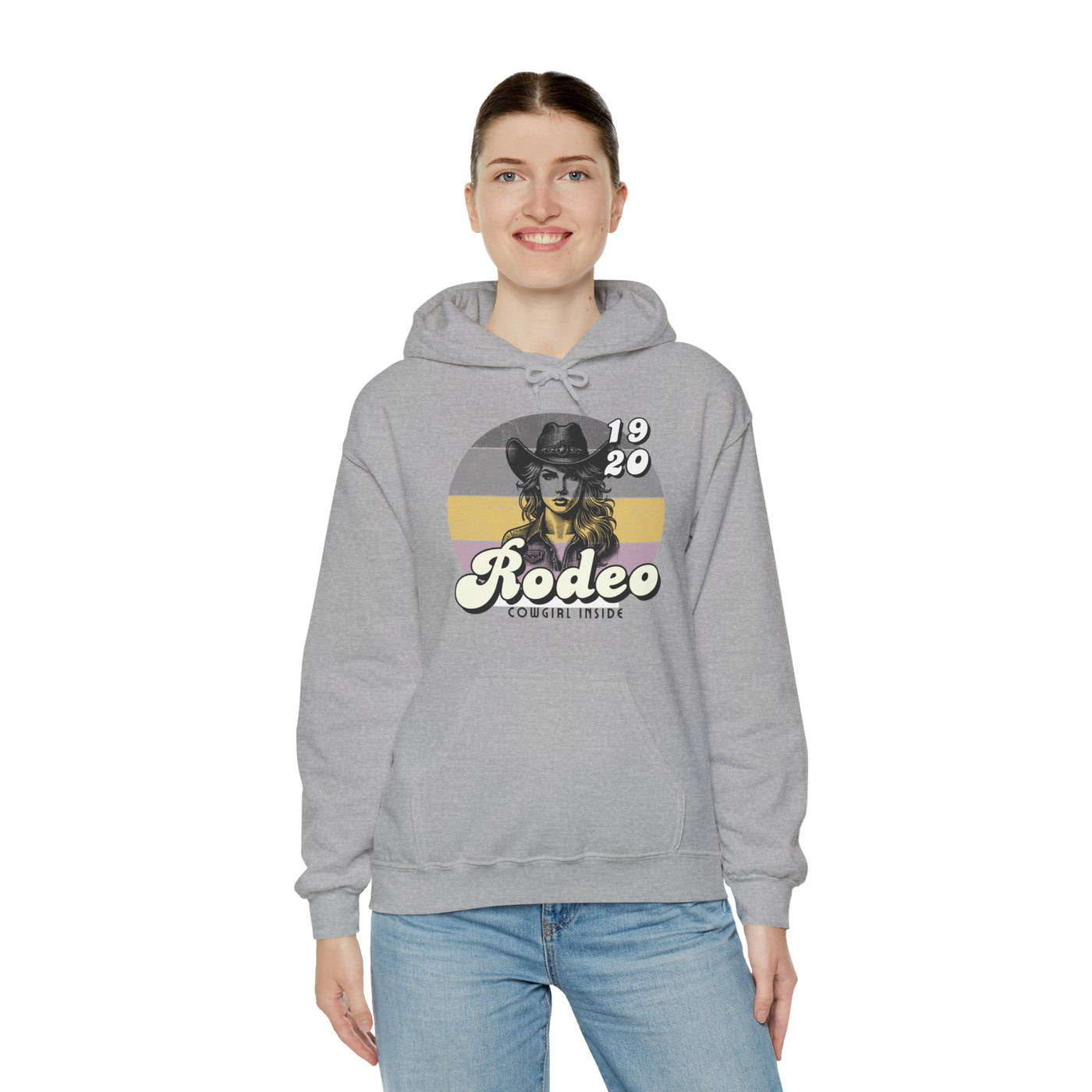 Rodeo Cowgirl Hooded HOODIE - Unisex Heavy Blend™ - Retro Style
