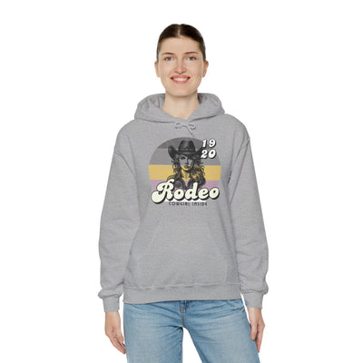 Rodeo Cowgirl Hooded HOODIE - Unisex Heavy Blend™ - Retro Style