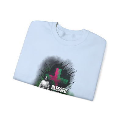 Jesus mit Faith und Spruch Blessed -Saved -Forgiven Sweatshirt