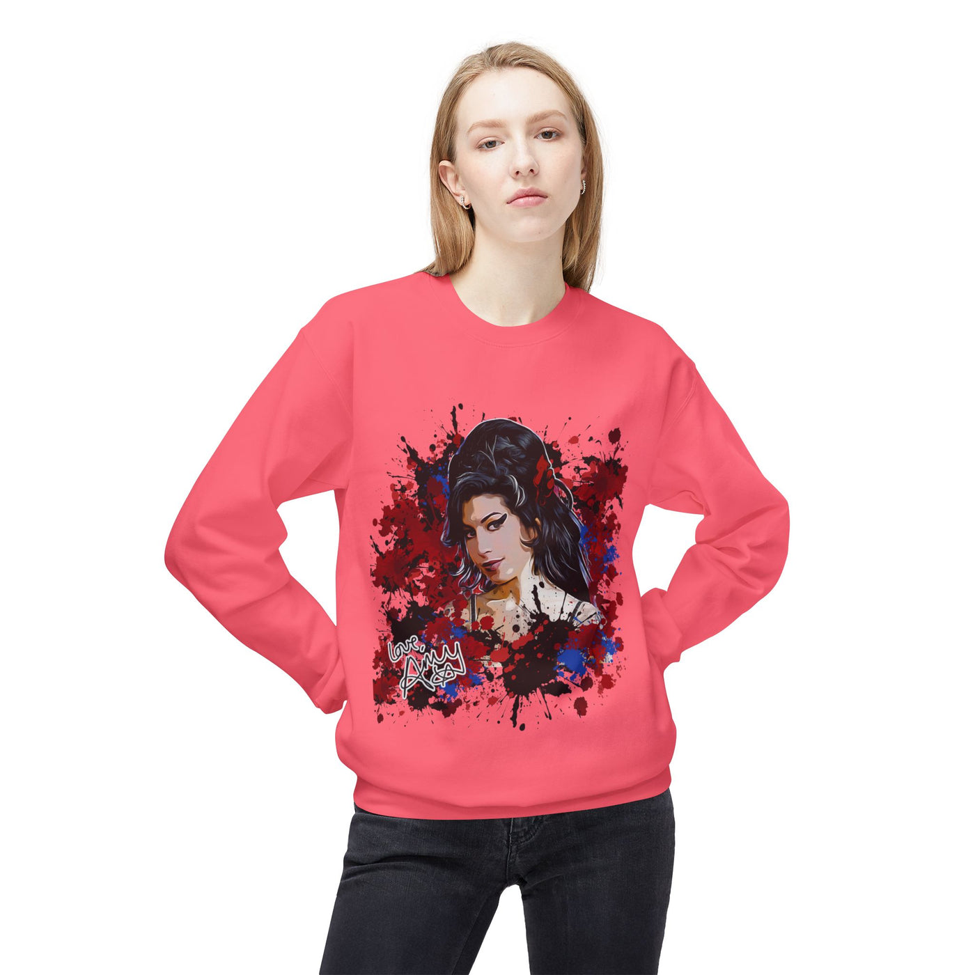 Amy Retro Kiss Graphic Hooded Sweatshirt for Fashion Lovers