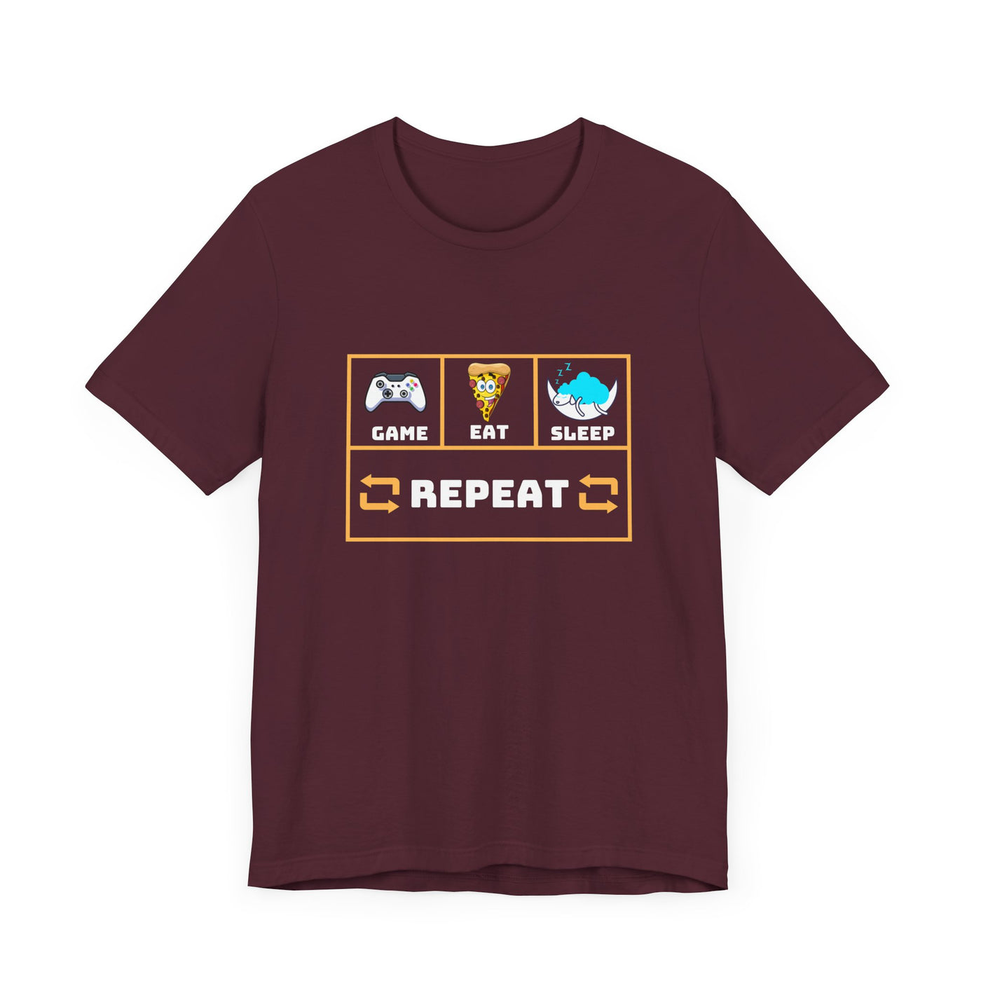 Gamer's motto shirt: Eat, Sleep, Game, Repeat T-shirt