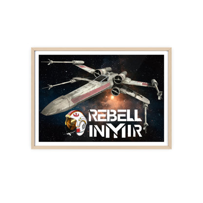 Star Wars X-Wing Fighter Poster with Wooden Frame - Rebel Inyir Decor