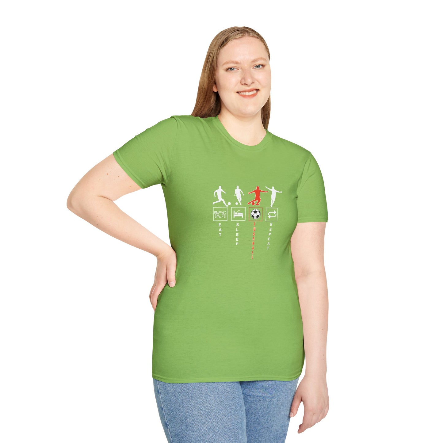 Fußball - Soccer Life Unisex T-Shirt - Eat, Sleep, Fußball, Repeat