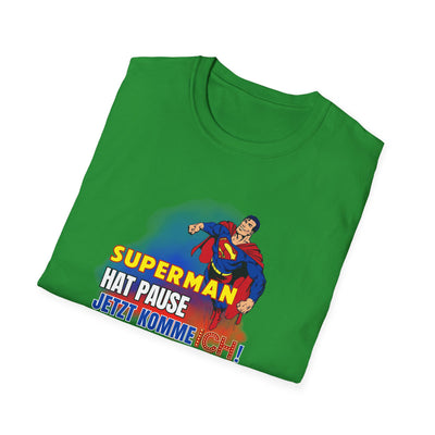 Superman Pause Unisex Softstyle T-Shirt - Fun Graphic Tee for Comic Fans