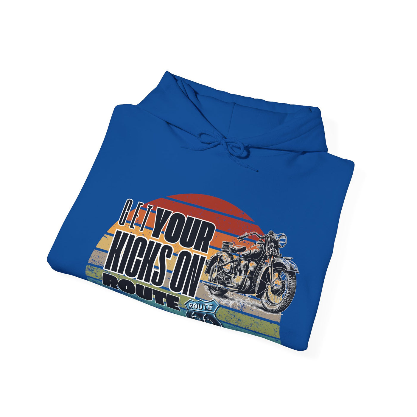 Retro Motorcycle Adventure Hoodie - 'Get Your Kicks On Route 66'
