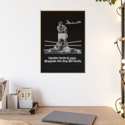 Boxing Inspired Wall Art Poster with Wooden Frame - Muhammad Ali 