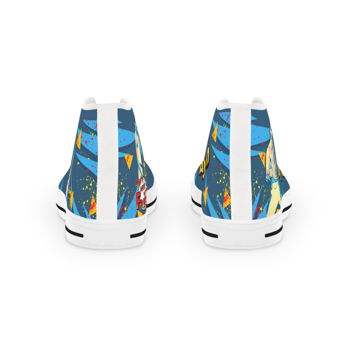 Vibrant High Top Sneakers, Freddie - Ah yo - Dont mess with Freddie