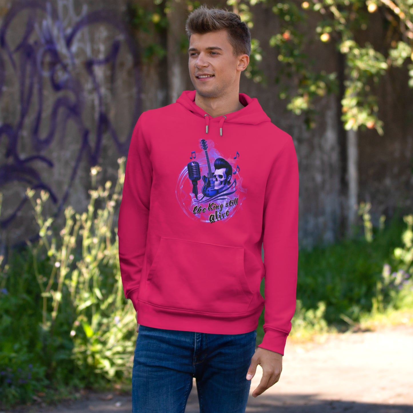Rock 'n' Roll King Hooded Sweatshirt - 'The King Still Alive' Graphic