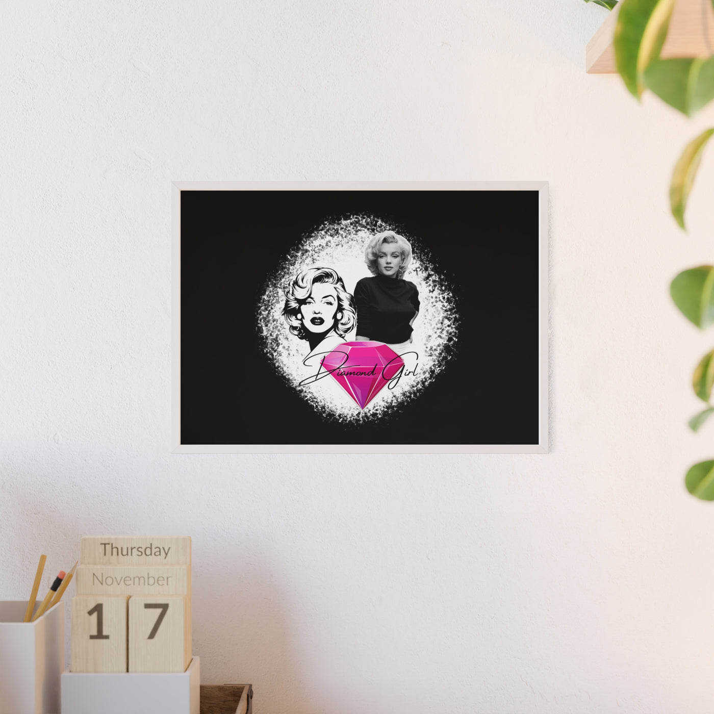 Vintage Marilyn Monroe Poster with Wooden Frame