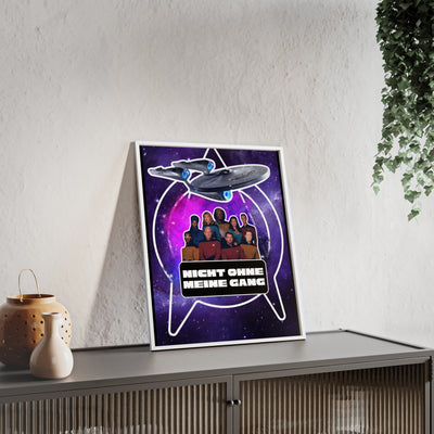 Starship Adventure Poster with Wooden Frame | Sci-Fi Wall Art, Geek Decor,