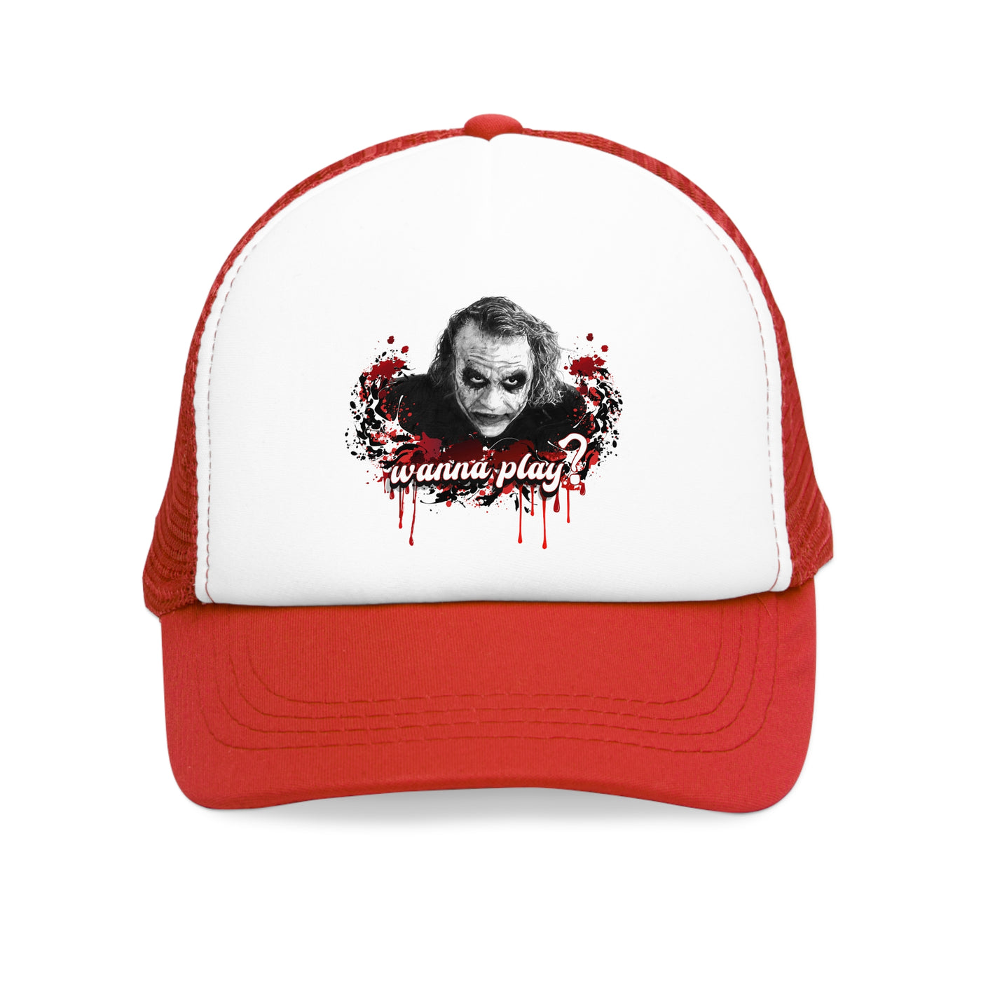 Spooky Mesh Cap with 'Wanna Play?'