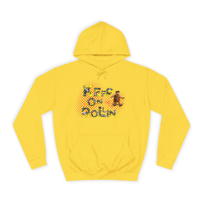 'Keep On Rollin' Design Unisex College Hoodie Flintstones Feuerstein