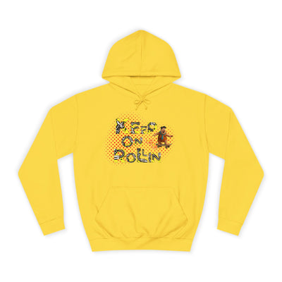 'Keep On Rollin' Design Unisex College Hoodie Flintstones Feuerstein