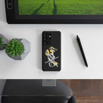 Handyhülle stylish Slim Snap Case for Music Lovers "louder than manowar" Rock Hand Design,