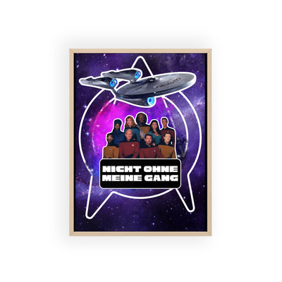 Starship Adventure Poster with Wooden Frame | Sci-Fi Wall Art, Geek Decor,