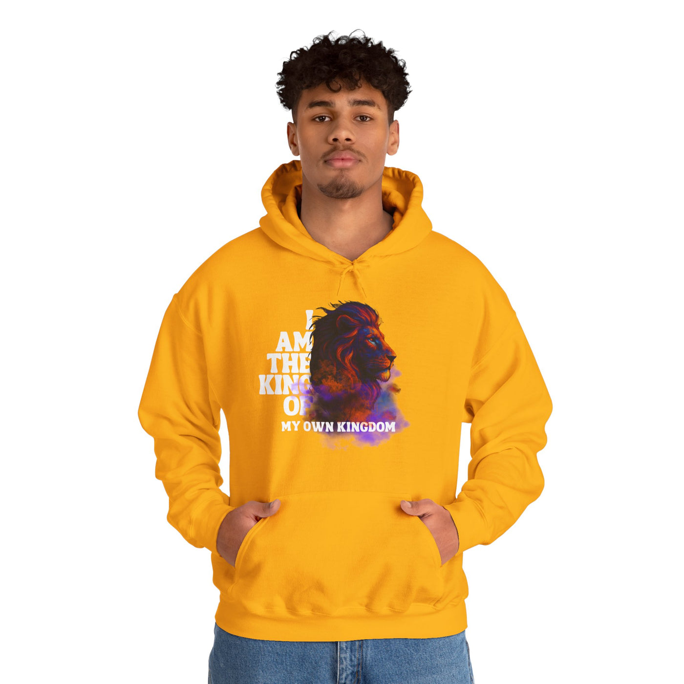 Inspirational Lion Hoodie "i am the king of my kingdom"