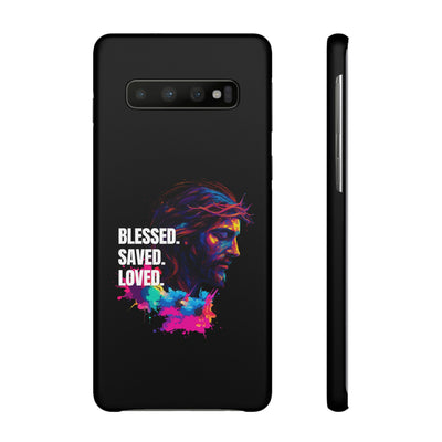 Blessed Saved loved - Snap Case - Jesus
