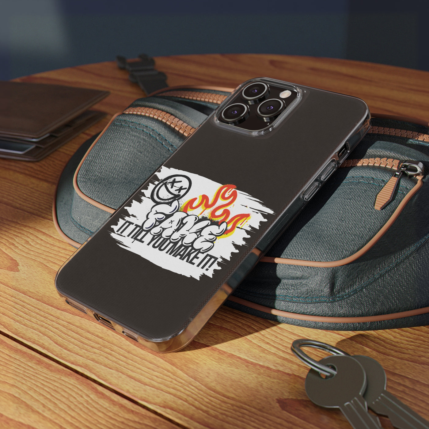 Handyhülle Fake till you make it - Clear Silicone Phone Cases,