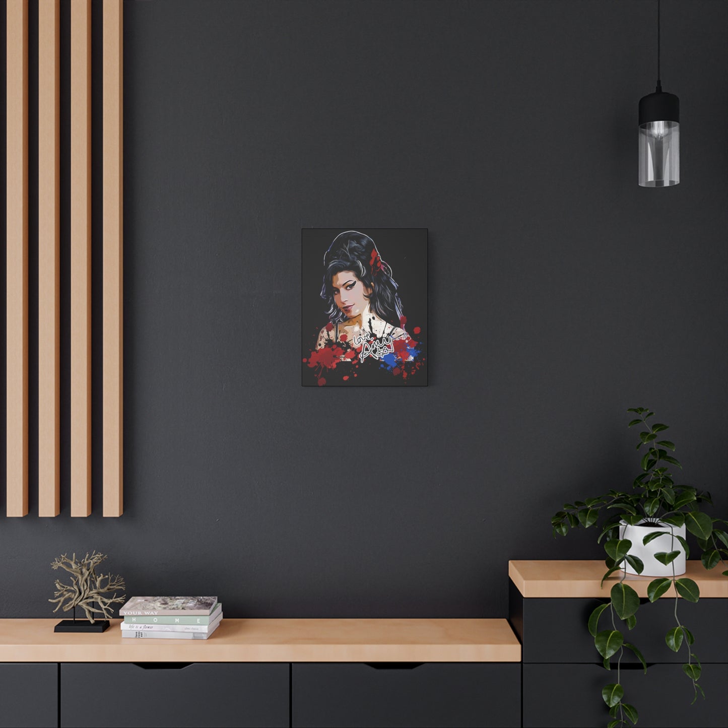 Amy Winehouse Art Canvas - Stretched Wall Decor with Signature