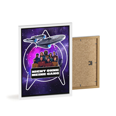 Starship Adventure Poster with Wooden Frame | Sci-Fi Wall Art, Geek Decor,