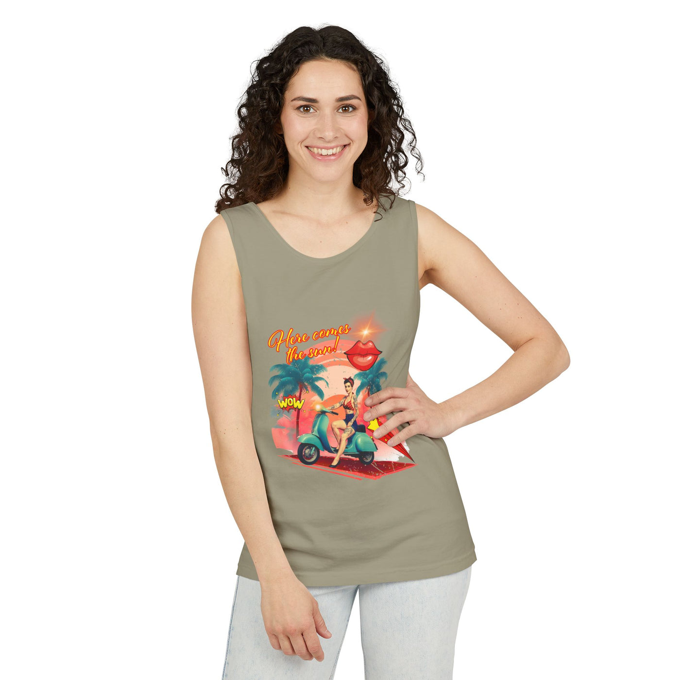 Retro Summer Vibes Tank Top Here comes the sun