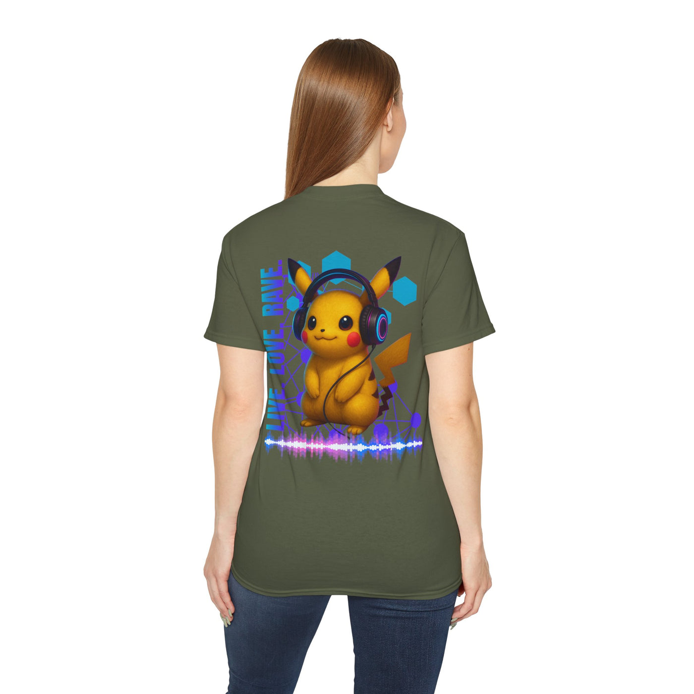Rave T-Shirt, Fun Music Shirt, Live Love Rave - Techno - Pokemon