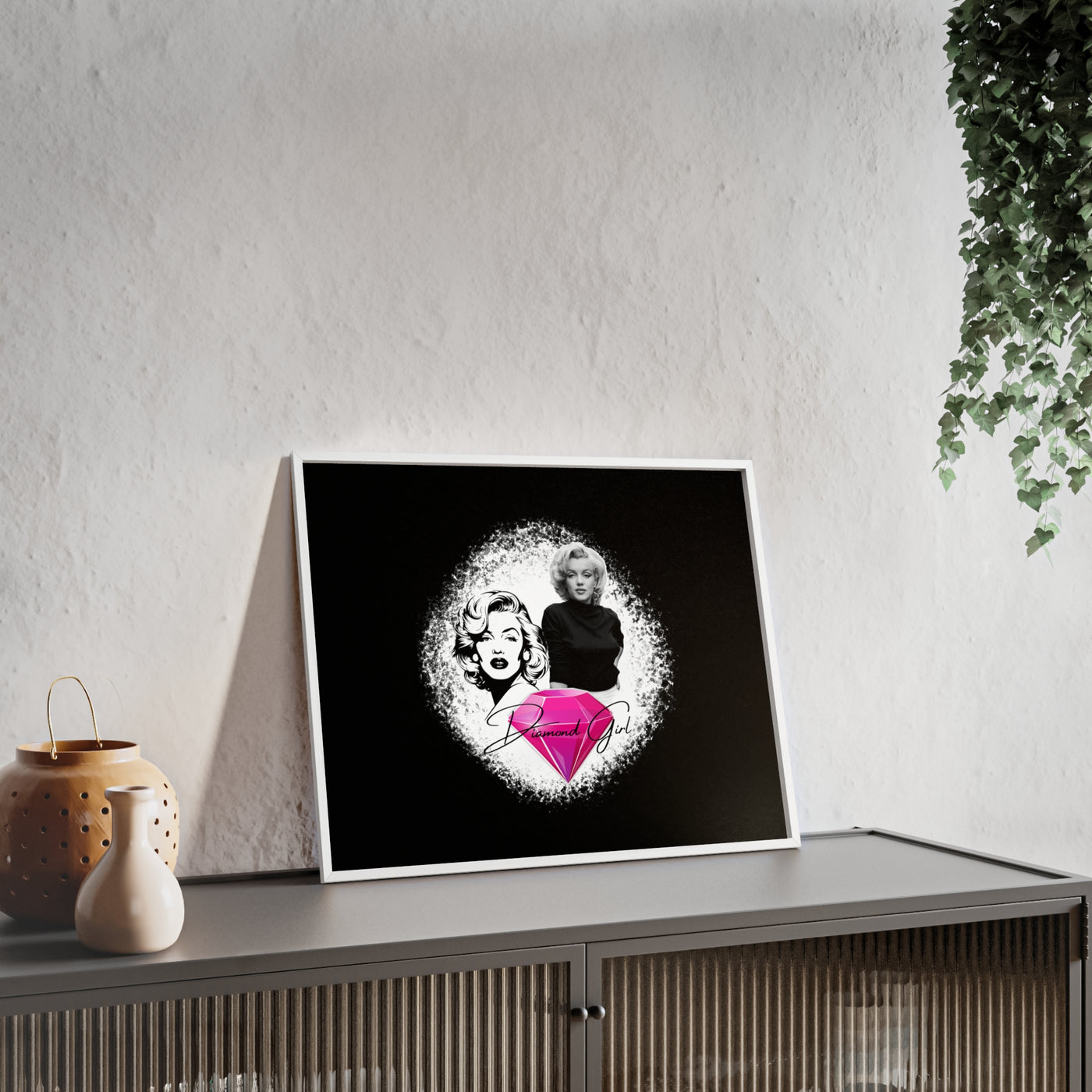 Vintage Marilyn Monroe Poster with Wooden Frame