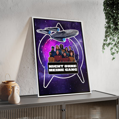 Starship Adventure Poster with Wooden Frame | Sci-Fi Wall Art, Geek Decor,