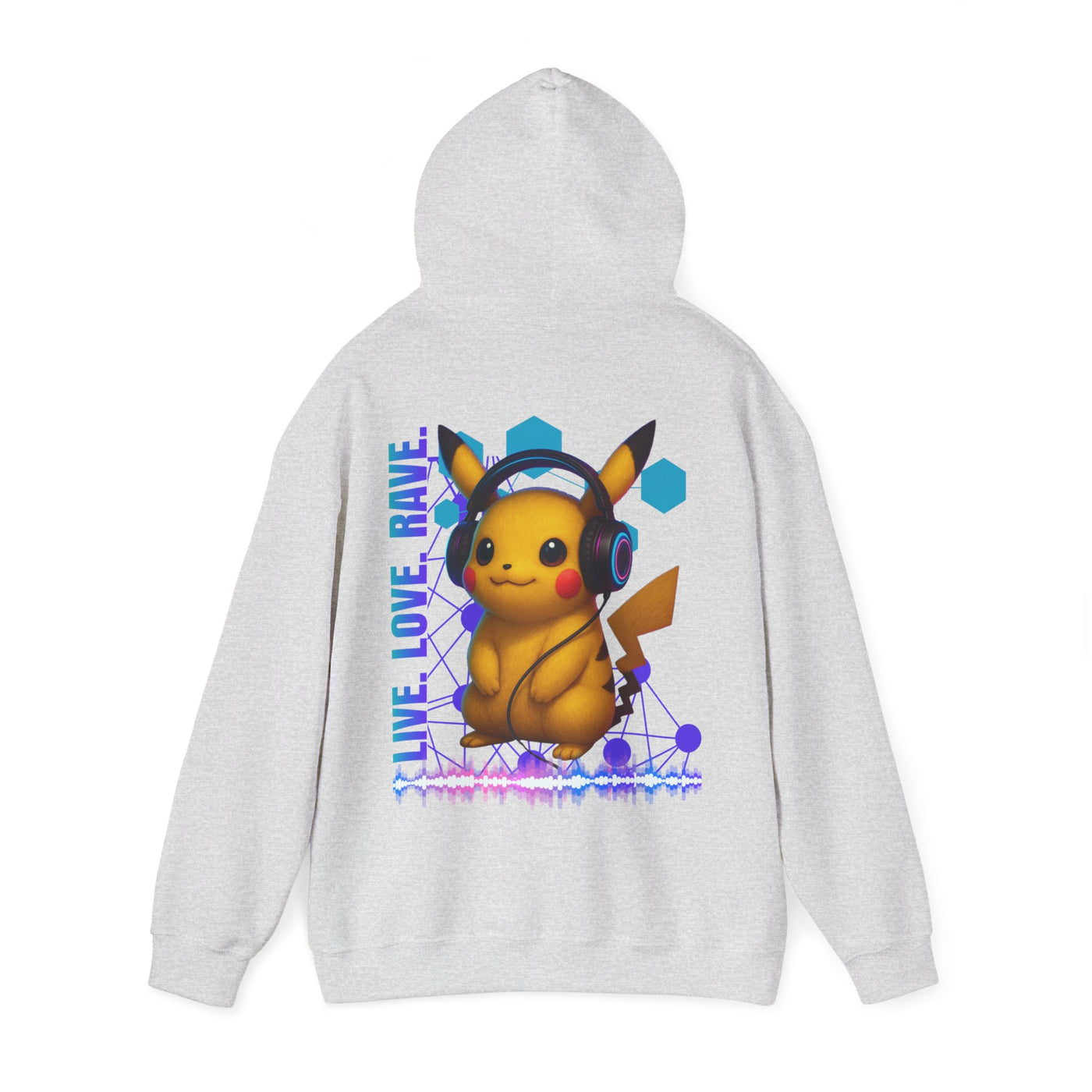 Rave Hoddie, Live Love Rave - Techno - Pokemon