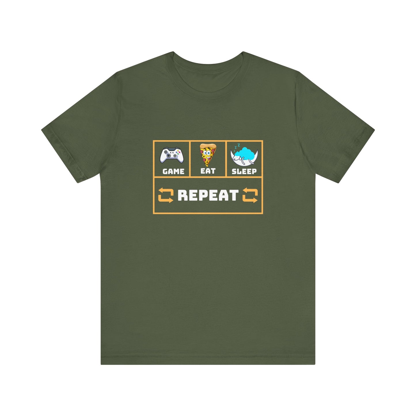 Gamer's Motto shirt: Eat, Sleep, Game, Repeat- T-Shirt