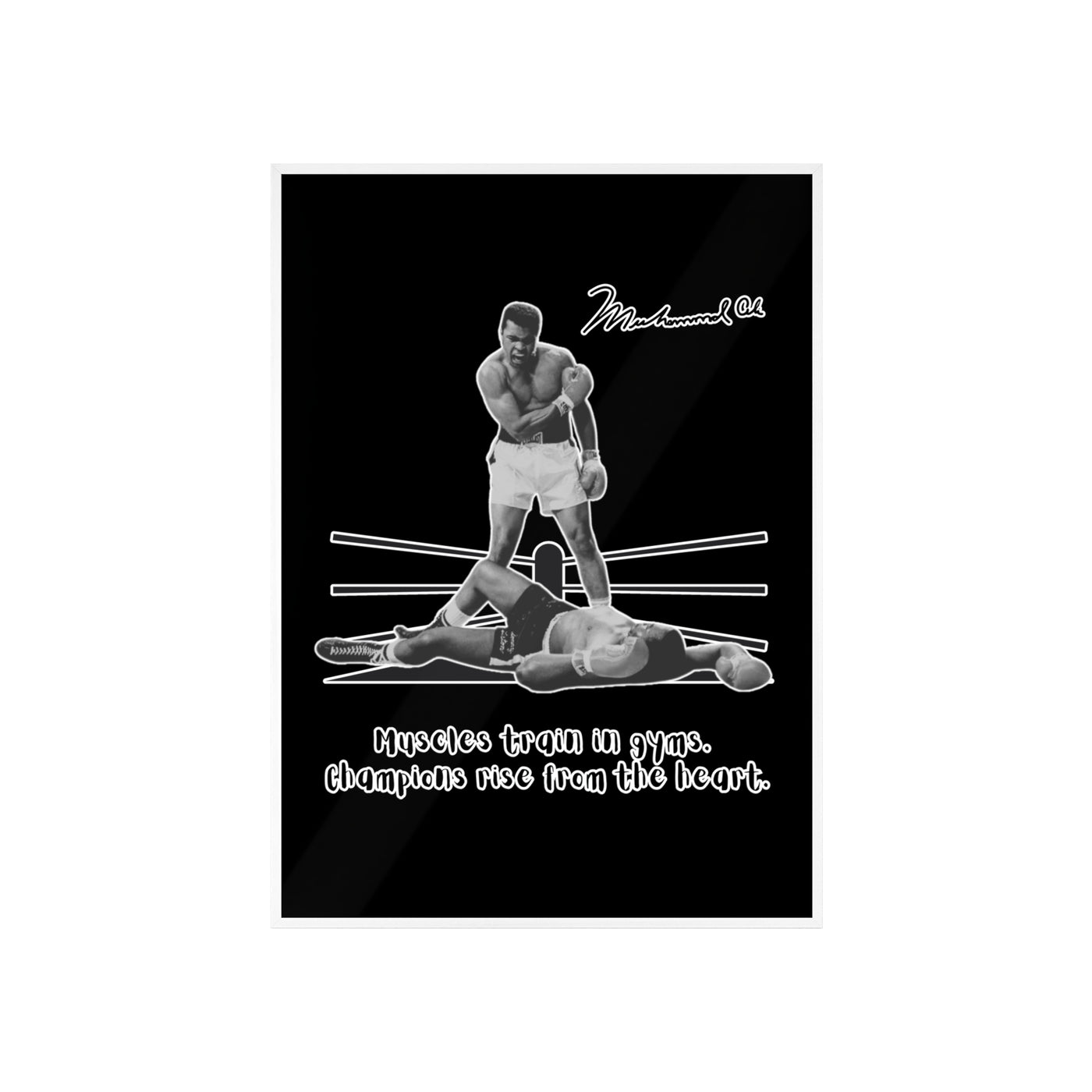 Boxing Inspired Wall Art Poster with Wooden Frame - Muhammad Ali 