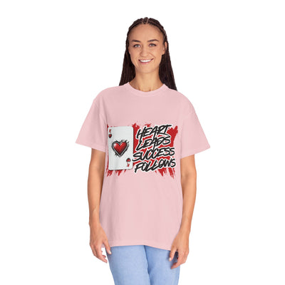 Heart Leads Success Unisex Heavy Cotton Tee | Graphic Tee | Casual Wear | Gift for Gamers | Inspirational Fashion | Streetwear