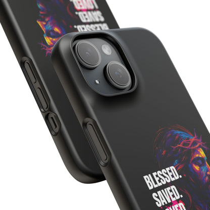 Blessed Saved Loved -  Snap Case Handyhülle - Jesus