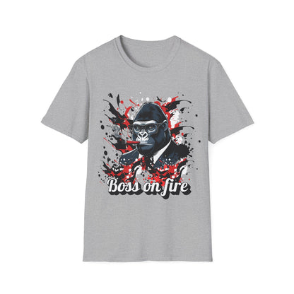 Boss on Fire Unisex T-Shirt, Funny Graphic Tee, Unique Gift, Casual Wear, Motivation Shirt