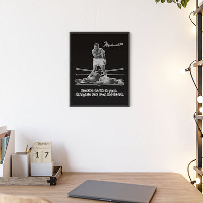 Boxing Inspired Wall Art Poster with Wooden Frame - Muhammad Ali 
