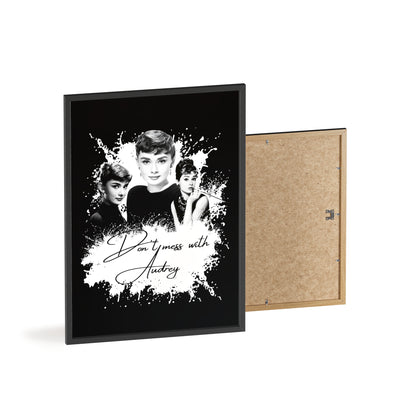 Audrey Hepburn Classic Poster with Wooden Frame - 'Don't Mess with Audrey'