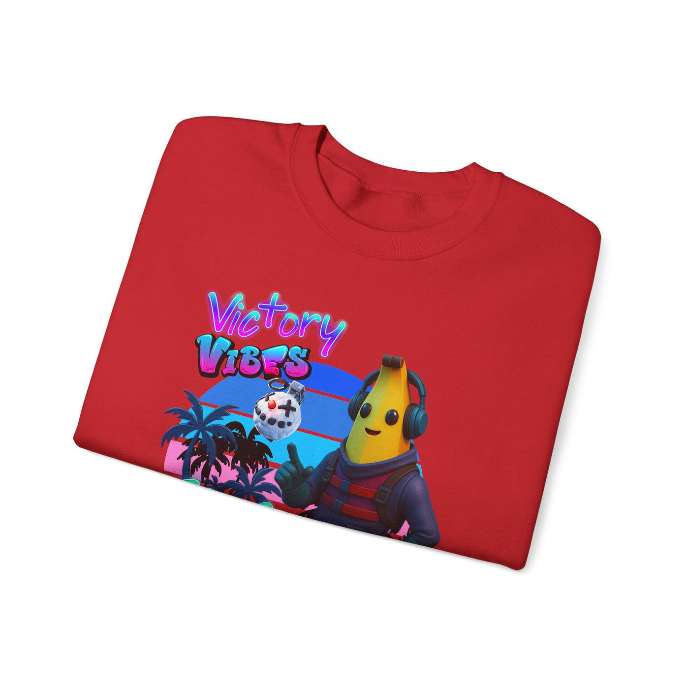 Victory Fortnite Vibes Banana Crewneck Sweatshirt - Unisex Heavy Blend