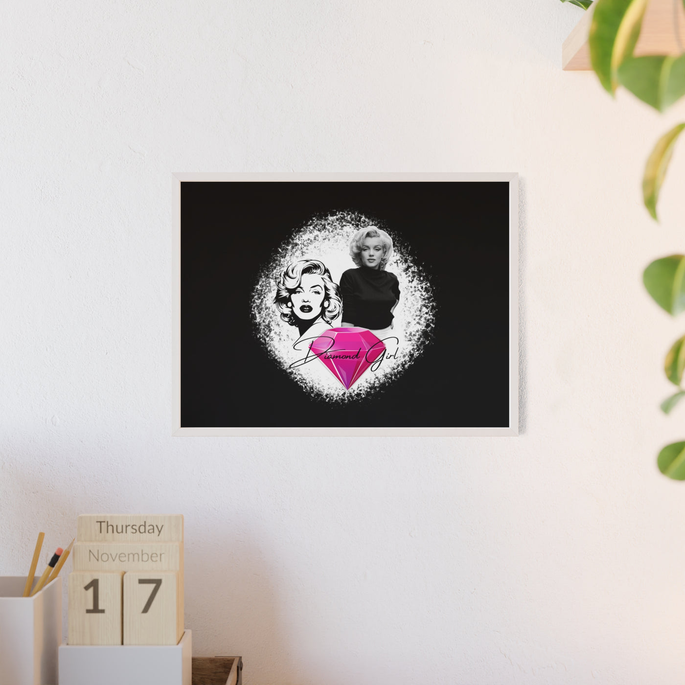 Vintage Marilyn Monroe Poster with Wooden Frame