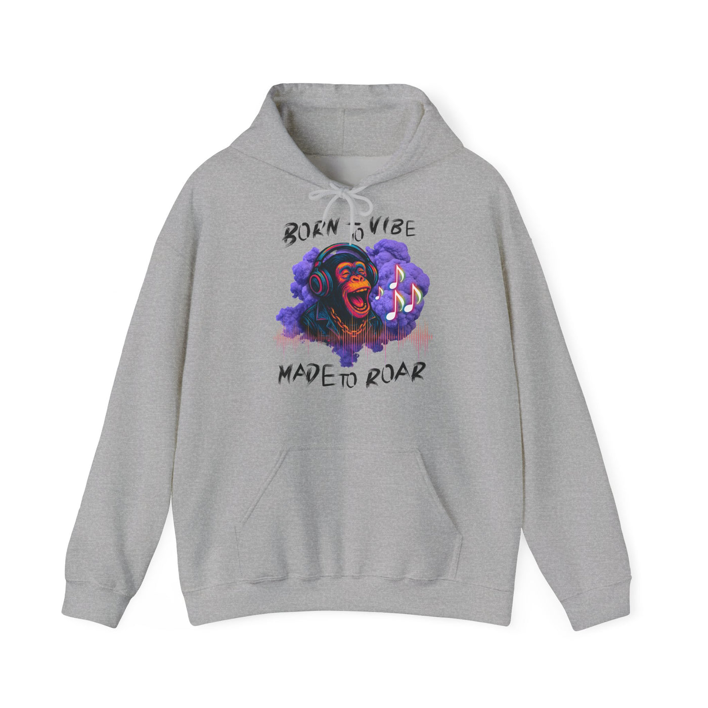 Born to Vibe Unisex Heavy Blend™ Hooded Sweatshirt - Made to Roar Monkey - Monkey 