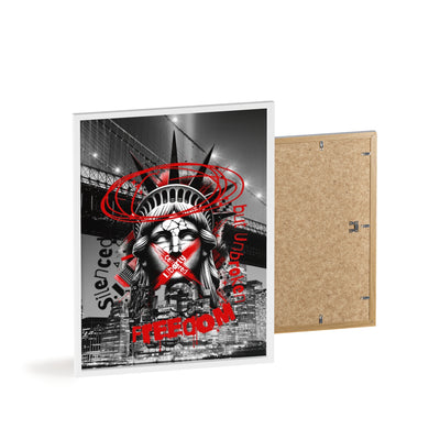 Freedom Poster with Wooden Frame - NYC Decor, Wall Art