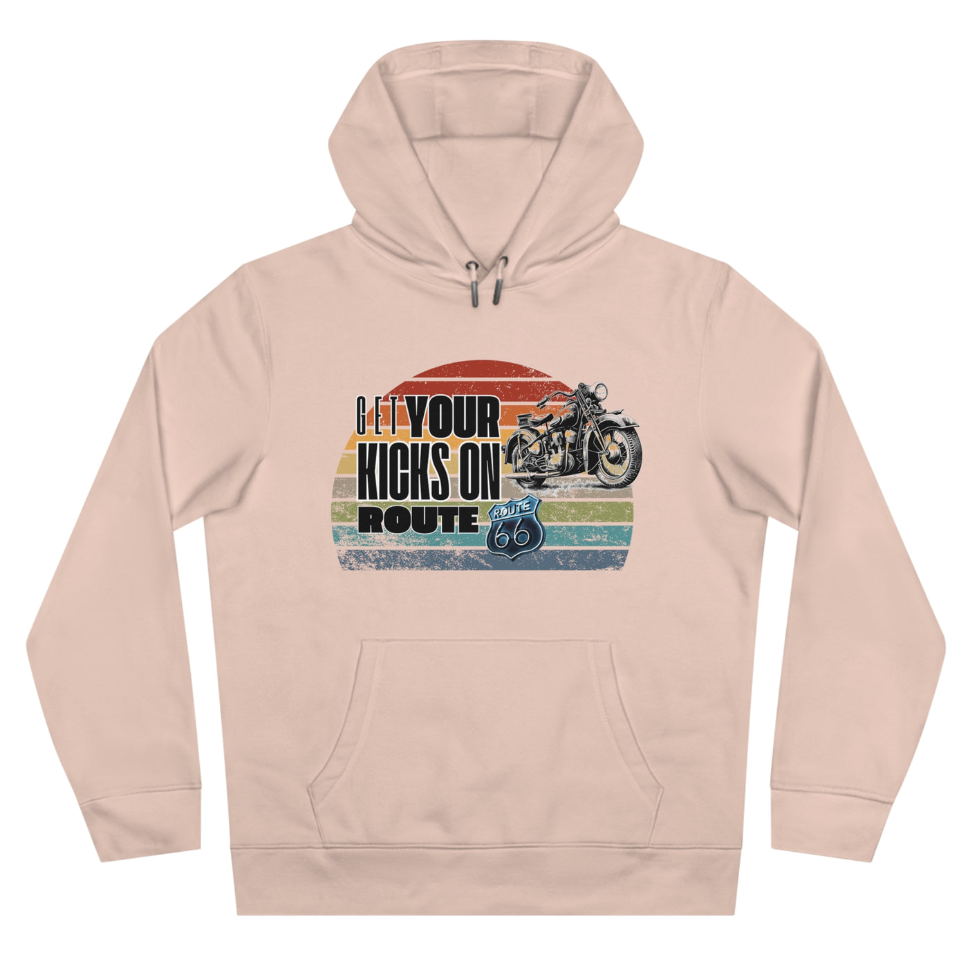 Retro Route 66 Motorcycle Hoodie Sweatshirt - Get your kicks on route 66