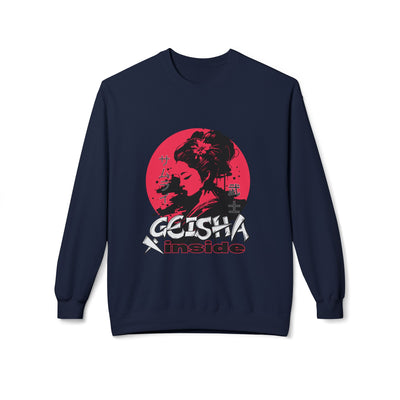 Unisex "Geisha Inside" Fleece Sweatshirt, Cozy