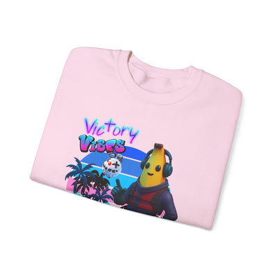 Victory Fortnite Vibes Banana Crewneck Sweatshirt - Unisex Heavy Blend