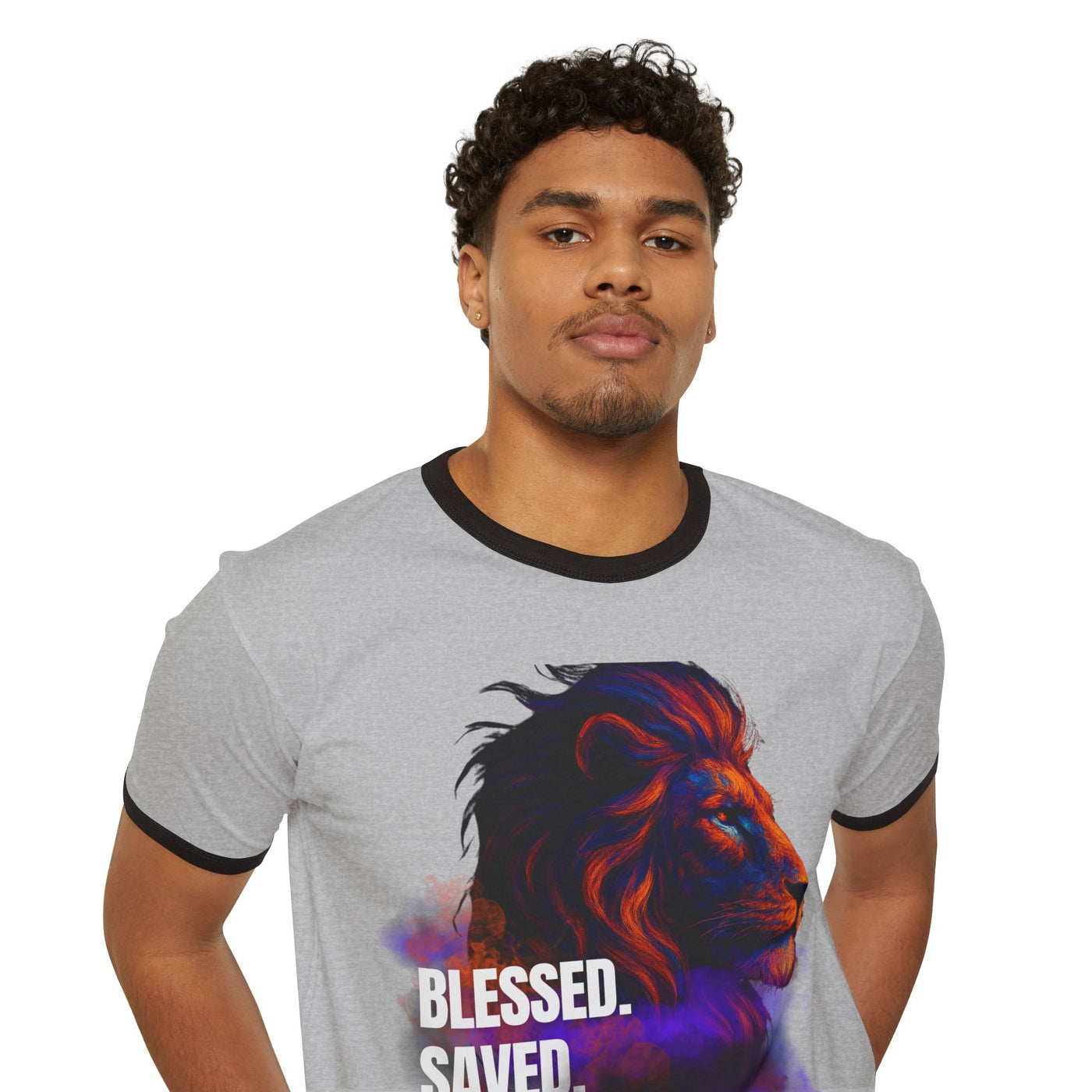 Blessed, Saved, Loved Unisex Cotton Ringer T-Shirt