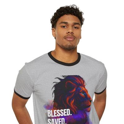 Blessed, Saved, Loved Unisex Cotton Ringer T-Shirt