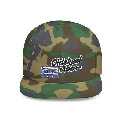 Oldschool Vibes Flat Bill Snapback Cap | Retro style hat for casual wear