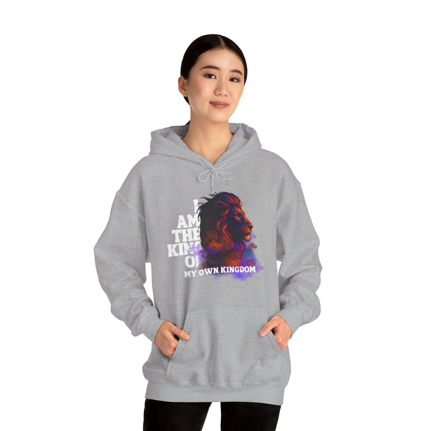 Inspirational Lion Hoodie "i am the king of my kingdom"